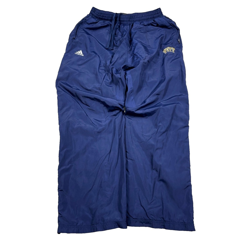 Pitt Panthers Windbreaker Pants Men XL‎ Navy Blue Baggy Adidas Track Joggers VTG